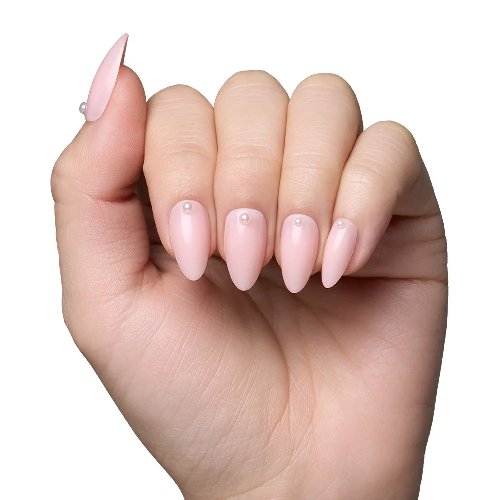 Wifey press-on nail set - XS to L sizing, milky cloud dancer design