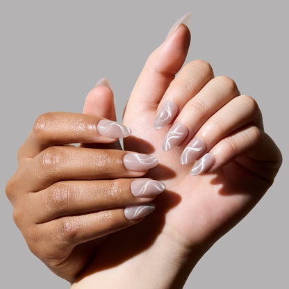WOO-MAN! press-on nail set - XS to L sizing, cat-eye velvet design