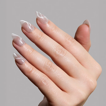 WOO-MAN! press-on nails close-up texture detail - cat-eye velvet finish, US shipping