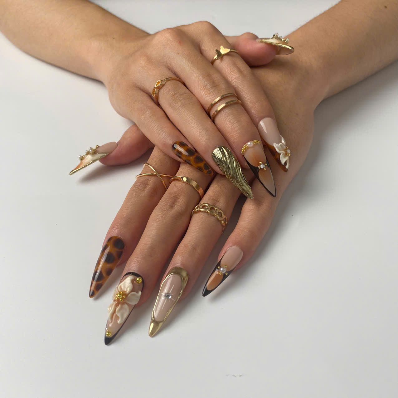 Wild Luxe press-on nails close-up texture detail - milky cloud dancer finish, US shipping