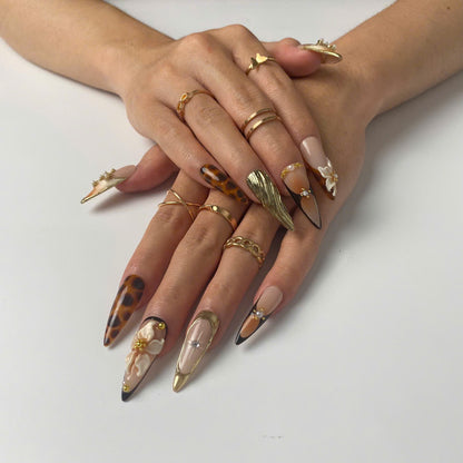Wild Luxe press-on nails close-up texture detail - milky cloud dancer finish, US shipping
