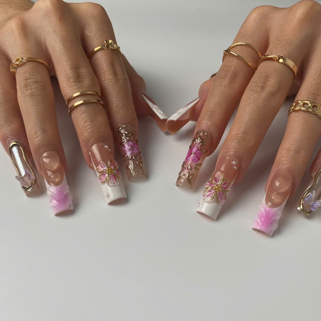 Blooming Elegance press-on nails - image 6 of 9, 3d sculptural square