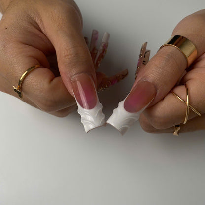 Blooming Elegance press-on nails - image 5 of 9, 3d sculptural square
