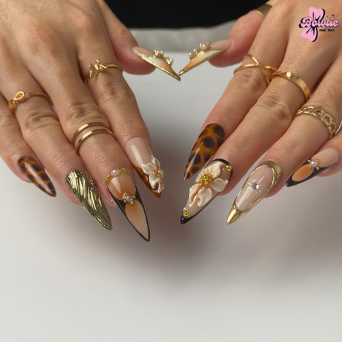 Luxe Tortoise & Gold 3D Floral