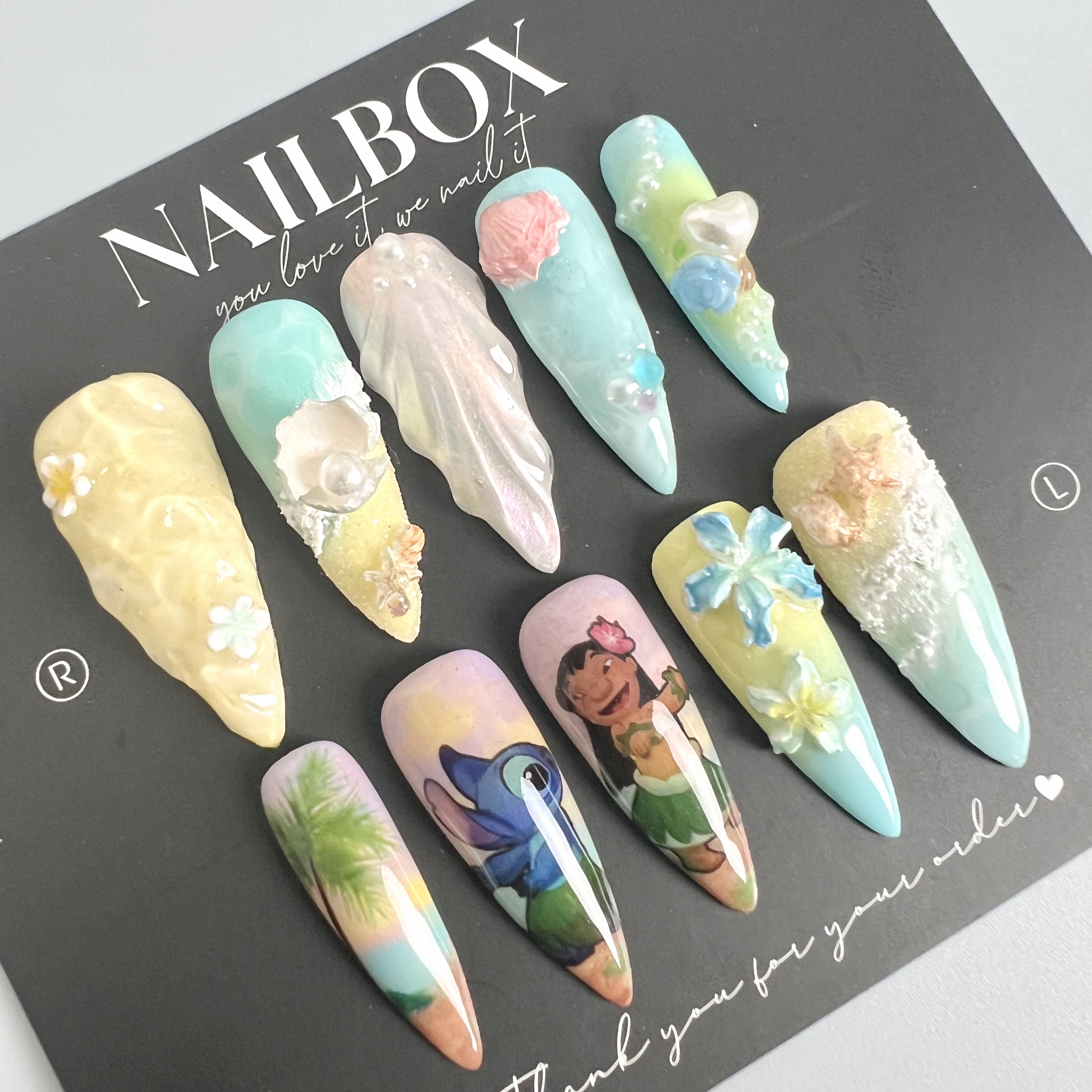 Lilo & Stitch Anime-Inspired Press-on Nails | Handmade Press-on Nails | BowtieNailbox