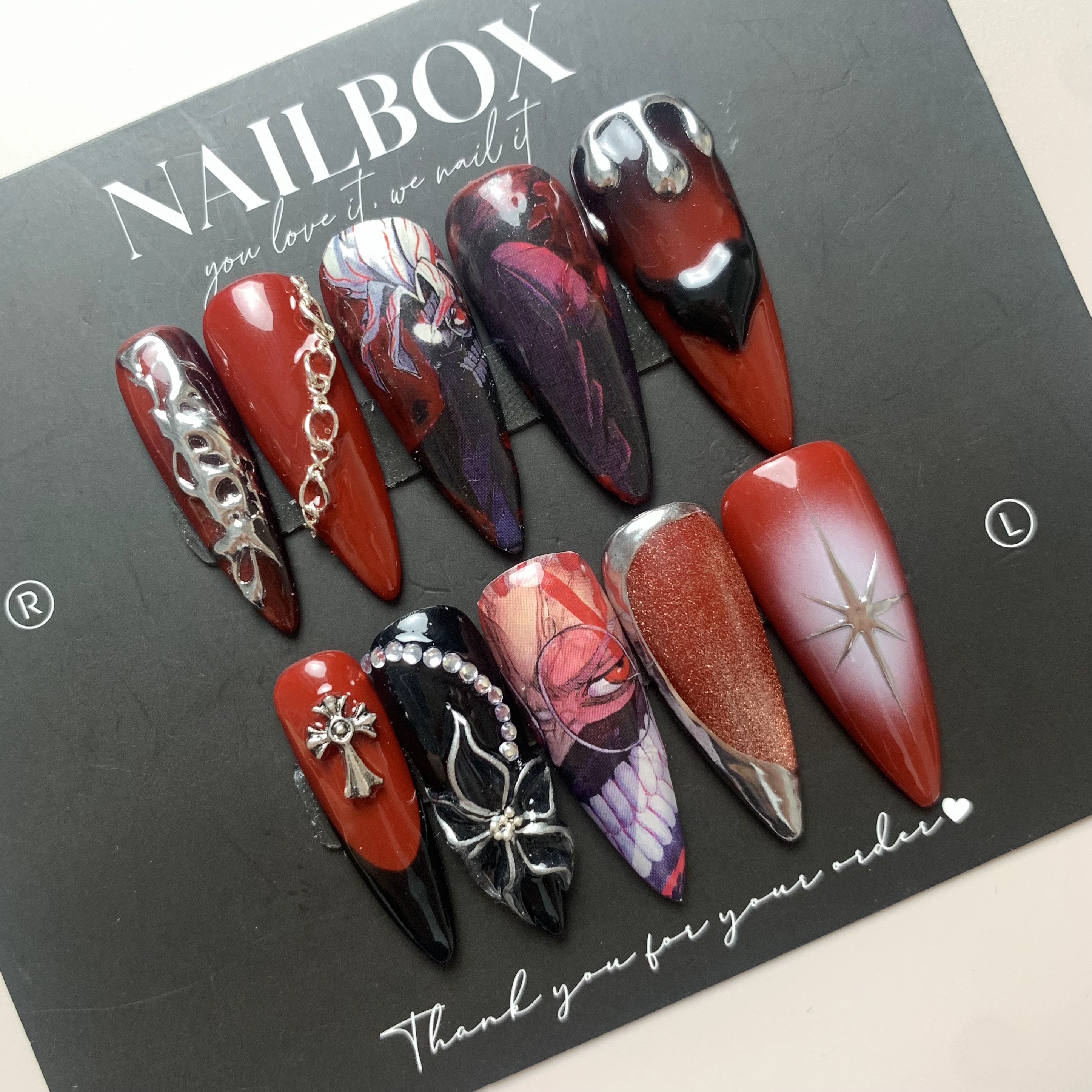 Dandadan Ken Takakura/Okarun Anime Inspired Handmade Press-on Nails